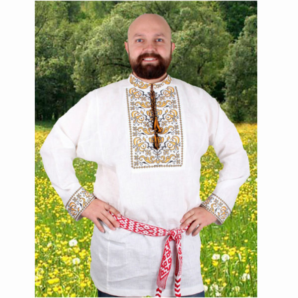 Славянская Рубаха Цветочный орнамент