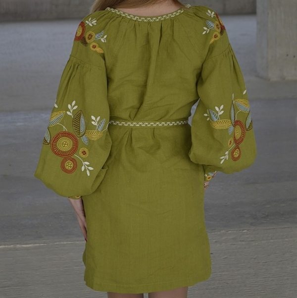 Славянское платье Яблочный цвет